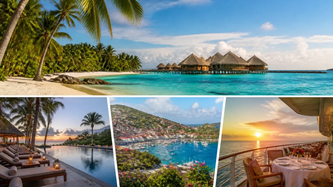 Bright tropical water and a relaxing vacation coastline